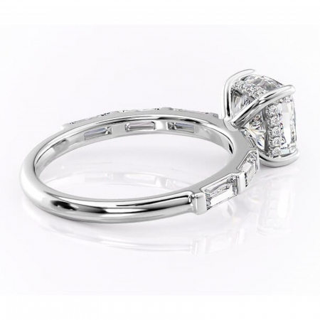 Inel de logodnă Beatrice din aur Alb 14kt cu moissanite tăietură pernă – Montură cu canal rafinată pentru profil înalt | Personalizează și configurează gratuit online [2]