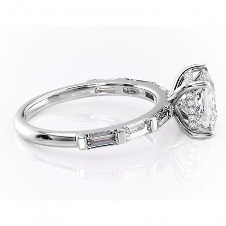 Inel de logodnă Beatrice din aur Alb 14kt cu moissanite tăietură princess – Montură cu canal rafinată pentru profil înalt | Personalizează și configurează gratuit online [1]