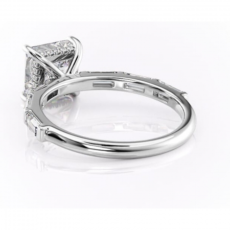 Inel de logodnă Beatrice din aur Alb 14kt cu moissanite tăietură princess – Montură cu canal rafinată pentru profil înalt | Personalizează și configurează gratuit online [3]