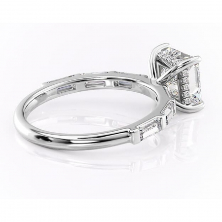 Inel de logodnă Beatrice din aur Alb 14kt cu moissanite tăietură princess – Montură cu canal rafinată pentru profil înalt | Personalizează și configurează gratuit online [2]