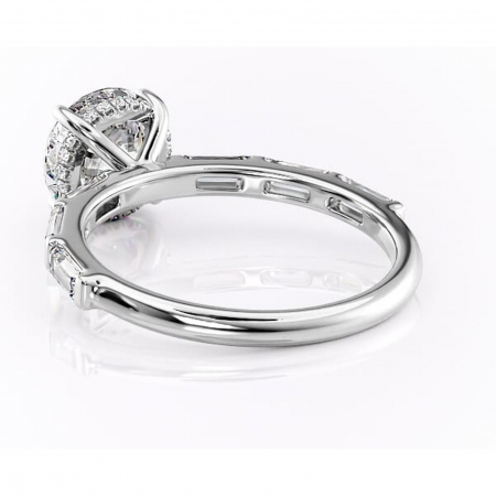 Inel de logodnă Beatrice din aur Alb 14kt cu moissanite tăietură rotundă – Montură cu canal rafinată pentru profil înalt | Personalizează și configurează gratuit online [3]