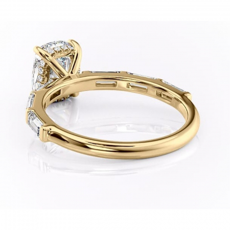 Inel de logodnă Beatrice din aur Galben 14kt cu moissanite tăietură asscher – Montură cu canal rafinată pentru profil înalt | Personalizează și configurează gratuit online [3]