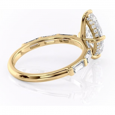 Inel de logodnă Beatrice din aur Galben 14kt cu moissanite tăietură marquise – Montură cu canal rafinată pentru profil înalt | Personalizează și configurează gratuit online [2]