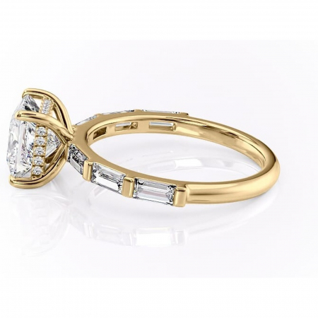 Inel de logodnă Beatrice din aur Galben 14kt cu moissanite tăietură princess – Montură cu canal rafinată pentru profil înalt | Personalizează și configurează gratuit online [5]