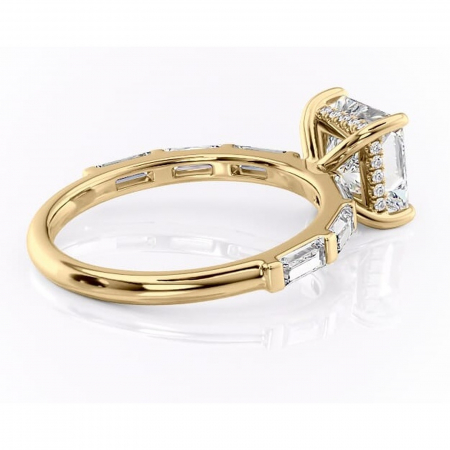 Inel de logodnă Beatrice din aur Galben 14kt cu moissanite tăietură princess – Montură cu canal rafinată pentru profil înalt | Personalizează și configurează gratuit online [2]