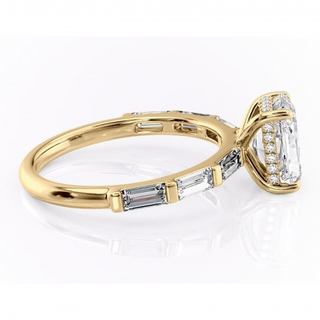 Inel de logodnă Beatrice din aur Galben 18kt cu moissanite tăietură radiantă – Montură cu canal rafinată pentru profil înalt | Personalizează și configurează gratuit online [1]