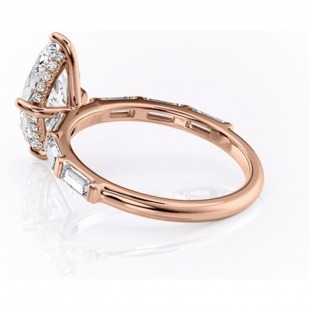 Inel de logodnă Beatrice din aur Rose 14kt cu moissanite tăietură marquise – Montură cu canal rafinată pentru profil înalt | Personalizează și configurează gratuit online [4]