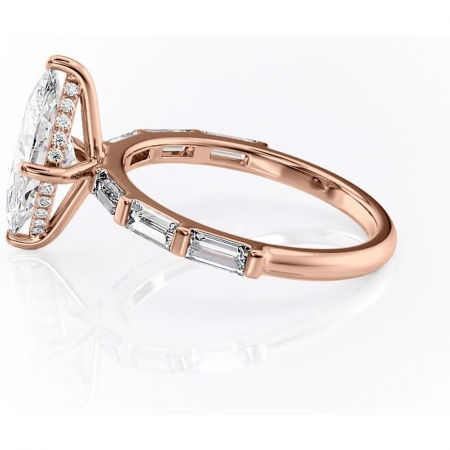 Inel de logodnă Beatrice din aur Rose 14kt cu moissanite tăietură marquise – Montură cu canal rafinată pentru profil înalt | Personalizează și configurează gratuit online [5]