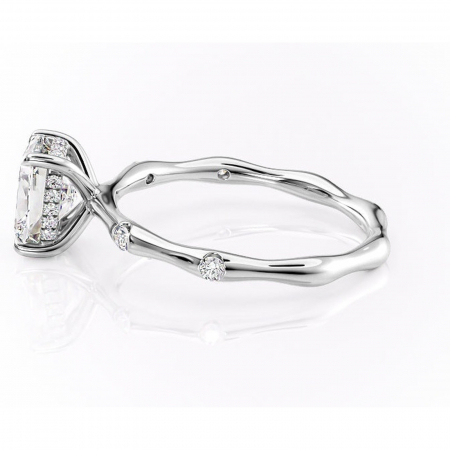 Inel de logodnă Bijou din aur Alb 14kt cu moissanite tăietură asscher – Pietre laterale rafinată pentru profil înalt | Personalizează și configurează gratuit online [5]