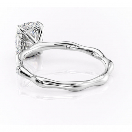 Inel de logodnă Bijou din aur Alb 14kt cu moissanite tăietură asscher – Pietre laterale rafinată pentru profil înalt | Personalizează și configurează gratuit online [3]