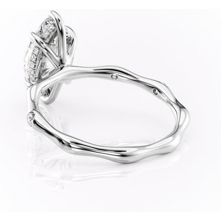 Inel de logodnă Bijou din aur Alb 14kt cu moissanite tăietură marquise – Pietre laterale rafinată pentru profil înalt | Personalizează și configurează gratuit online [3]