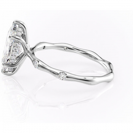 Inel de logodnă Bijou din aur Alb 14kt cu moissanite tăietură marquise – Pietre laterale rafinată pentru profil înalt | Personalizează și configurează gratuit online [5]