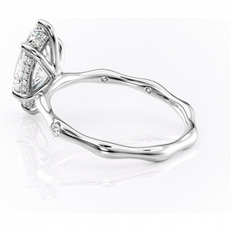 Inel de logodnă Bijou din aur Alb 14kt cu moissanite tăietură marquise – Pietre laterale rafinată pentru profil înalt | Personalizează și configurează gratuit online [4]