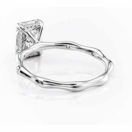 Inel de logodnă Bijou din aur Alb 18kt cu moissanite tăietură radiantă – Pietre laterale rafinată pentru profil înalt | Personalizează și configurează gratuit online [3]