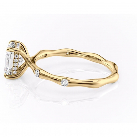 Inel de logodnă Bijou din aur Galben 14kt cu moissanite tăietură asscher – Pietre laterale rafinată pentru profil înalt | Personalizează și configurează gratuit online [5]