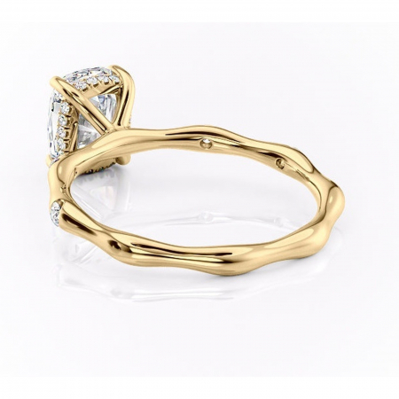 Inel de logodnă Bijou din aur Galben 14kt cu moissanite tăietură asscher – Pietre laterale rafinată pentru profil înalt | Personalizează și configurează gratuit online [3]