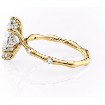 Inel de logodnă Bijou din aur Galben 14kt cu moissanite tăietură marquise – Pietre laterale rafinată pentru profil înalt | Personalizează și configurează gratuit online [5]