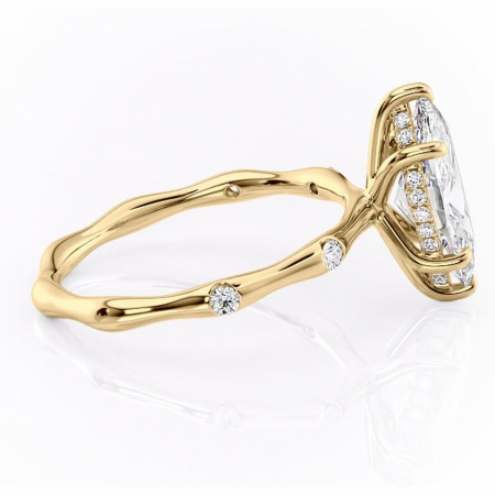 Inel de logodnă Bijou din aur Galben 14kt cu moissanite tăietură marquise – Pietre laterale rafinată pentru profil înalt | Personalizează și configurează gratuit online [1]