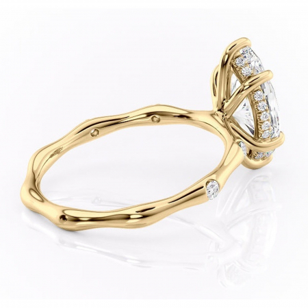 Inel de logodnă Bijou din aur Galben 14kt cu moissanite tăietură marquise – Pietre laterale rafinată pentru profil înalt | Personalizează și configurează gratuit online [2]
