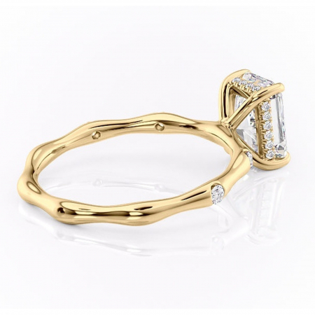 Inel de logodnă Bijou din aur Galben 18kt cu moissanite tăietură radiantă – Pietre laterale rafinată pentru profil înalt | Personalizează și configurează gratuit online [2]