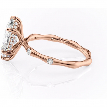 Inel de logodnă Bijou din aur Rose 14kt cu moissanite tăietură marquise – Pietre laterale rafinată pentru profil înalt | Personalizează și configurează gratuit online [5]