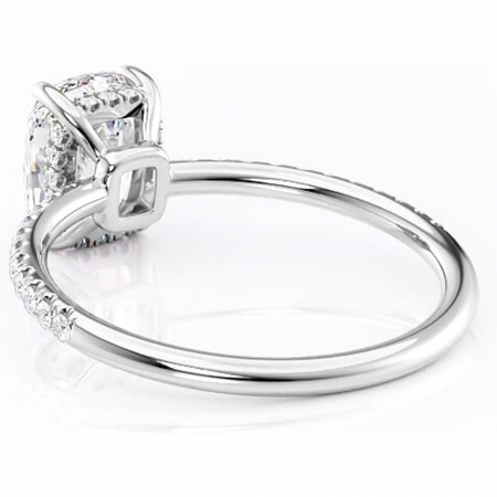 Inel de logodnă Brielle din aur Alb 14kt cu moissanite tăietură pernă – Montură Kamellie joasă rafinată pentru profil jos | Personalizează și configurează gratuit online [3]