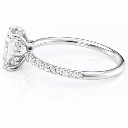 Inel de logodnă Brielle din aur Alb 14kt cu moissanite tăietură pernă – Montură Kamellie joasă rafinată pentru profil jos | Personalizează și configurează gratuit online [5]