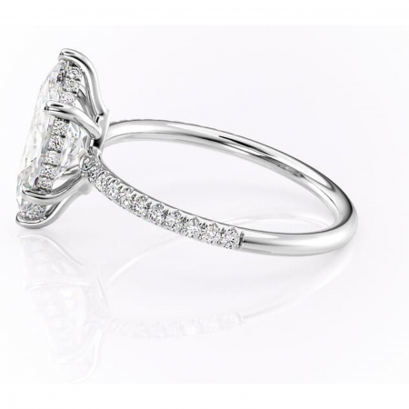 Inel de logodnă Brielle din aur Alb 14kt cu moissanite tăietură marquise – Montură Kamellie joasă rafinată pentru profil jos | Personalizează și configurează gratuit online [5]