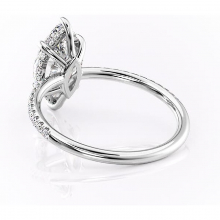 Inel de logodnă Brielle din aur Alb 14kt cu moissanite tăietură marquise – Montură Kamellie joasă rafinată pentru profil jos | Personalizează și configurează gratuit online [3]