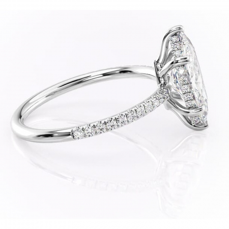 Inel de logodnă Brielle din aur Alb 14kt cu moissanite tăietură marquise – Montură Kamellie joasă rafinată pentru profil jos | Personalizează și configurează gratuit online [1]