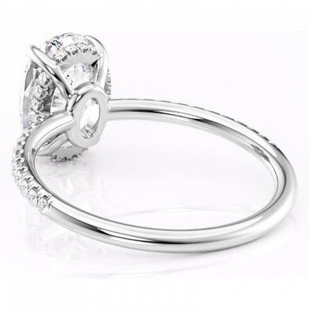 Inel de logodnă Brielle din aur Alb 14kt cu moissanite tăietură ovală – Montură Kamellie joasă rafinată pentru profil jos | Personalizează și configurează gratuit online [3]