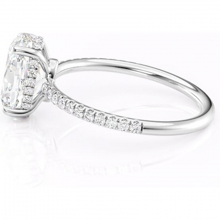 Inel de logodnă Brielle din aur Alb 14kt cu moissanite tăietură ovală – Montură Kamellie joasă rafinată pentru profil jos | Personalizează și configurează gratuit online [5]