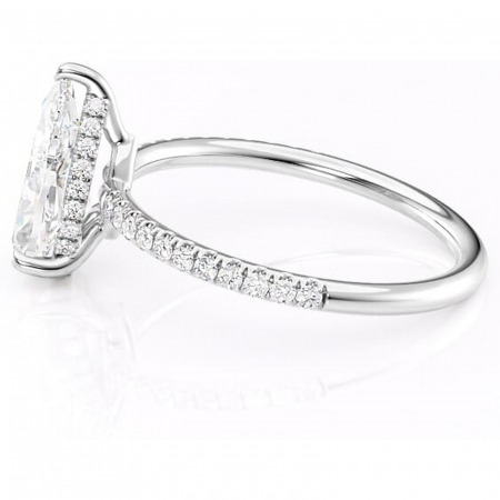 Inel de logodnă Brielle din aur Alb 18kt cu moissanite tăietură pară – Montură Kamellie joasă rafinată pentru profil jos | Personalizează și configurează gratuit online [5]