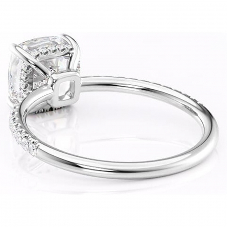 Inel de logodnă Brielle din aur Alb 14kt cu moissanite tăietură pernă – Montură Kamellie joasă rafinată pentru profil jos | Personalizează și configurează gratuit online [3]