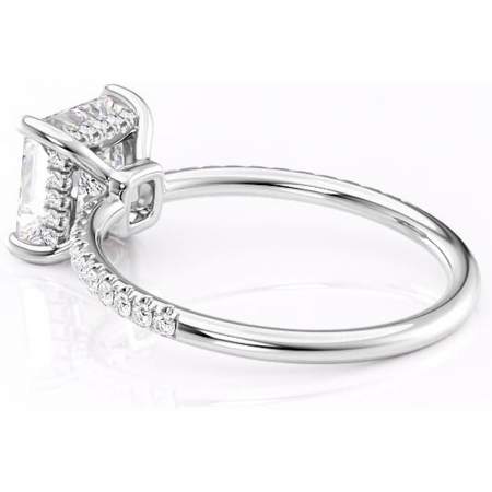 Inel de logodnă Brielle din aur Alb 14kt cu moissanite tăietură princess – Montură Kamellie joasă rafinată pentru profil jos | Personalizează și configurează gratuit online [4]