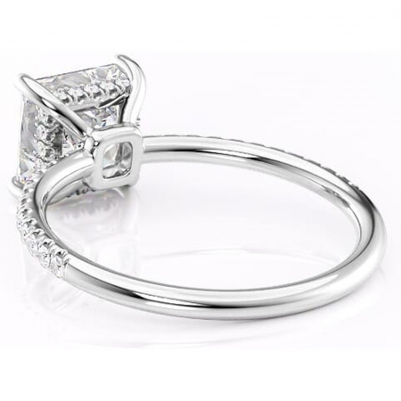 Inel de logodnă Brielle din aur Alb 14kt cu moissanite tăietură princess – Montură Kamellie joasă rafinată pentru profil jos | Personalizează și configurează gratuit online [3]