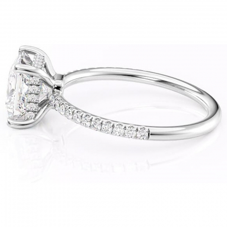 Inel de logodnă Brielle din aur Alb 14kt cu moissanite tăietură princess – Montură Kamellie joasă rafinată pentru profil jos | Personalizează și configurează gratuit online [5]