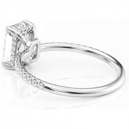 Inel de logodnă Brielle din aur Alb 14kt cu moissanite tăietură radiantă – Montură Kamellie joasă rafinată pentru profil jos | Personalizează și configurează gratuit online [4]