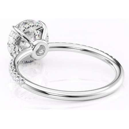 Inel de logodnă Brielle din aur Alb 14kt cu moissanite tăietură rotundă – Montură Kamellie joasă rafinată pentru profil jos | Personalizează și configurează gratuit online [3]