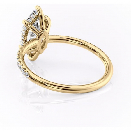 Inel de logodnă Brielle din aur Galben 14kt cu moissanite tăietură marquise – Montură Kamellie joasă rafinată pentru profil jos | Personalizează și configurează gratuit online [3]