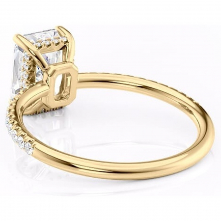 Inel de logodnă Brielle din aur Galben 14kt cu moissanite tăietură radiantă – Montură Kamellie joasă rafinată pentru profil jos | Personalizează și configurează gratuit online [3]
