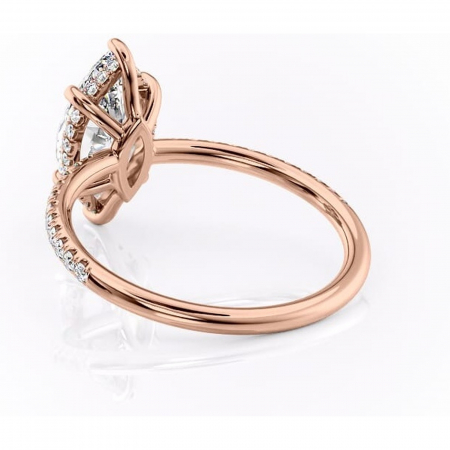Inel de logodnă Brielle din aur Rose 14kt cu moissanite tăietură marquise – Montură Kamellie joasă rafinată pentru profil jos | Personalizează și configurează gratuit online [3]
