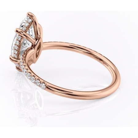 Inel de logodnă Brielle din aur Rose 14kt cu moissanite tăietură marquise – Montură Kamellie joasă rafinată pentru profil jos | Personalizează și configurează gratuit online [4]