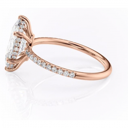 Inel de logodnă Brielle din aur Rose 14kt cu moissanite tăietură marquise – Montură Kamellie joasă rafinată pentru profil jos | Personalizează și configurează gratuit online [5]