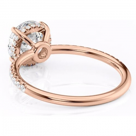 Inel de logodnă Brielle din aur Rose 14kt cu moissanite tăietură rotundă – Montură Kamellie joasă rafinată pentru profil jos | Personalizează și configurează gratuit online [3]