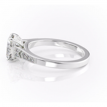 Inel de logodnă Caelia din aur Alb 14kt cu moissanite tăietură asscher – Pietre laterale rafinată pentru profil înalt | Personalizează și configurează gratuit online [5]