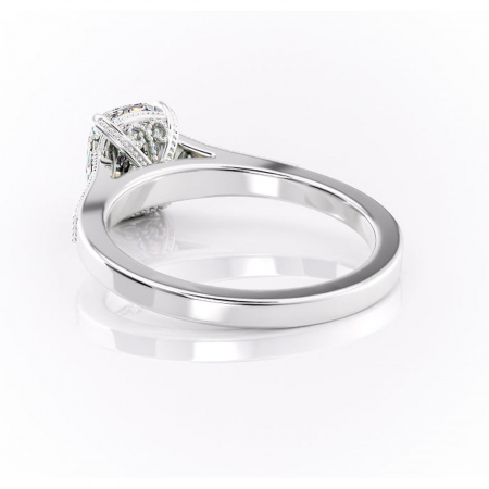 Inel de logodnă Caelia din aur Alb 14kt cu moissanite tăietură asscher – Pietre laterale rafinată pentru profil înalt | Personalizează și configurează gratuit online [3]