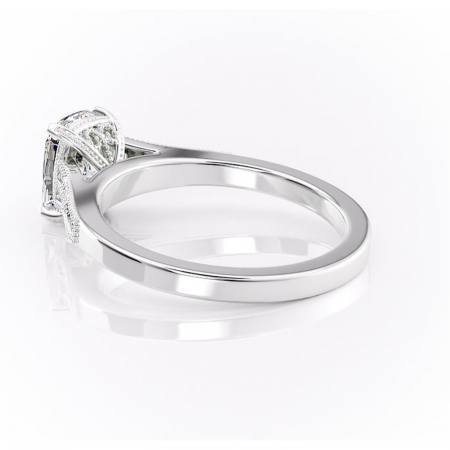 Inel de logodnă Caelia din aur Alb 14kt cu moissanite tăietură asscher – Pietre laterale rafinată pentru profil înalt | Personalizează și configurează gratuit online [4]
