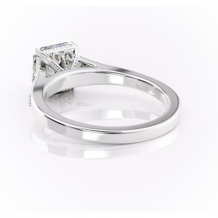 Inel de logodnă Caelia din aur Alb 14kt cu moissanite tăietură asscher – Pietre laterale rafinată pentru profil înalt | Personalizează și configurează gratuit online [3]