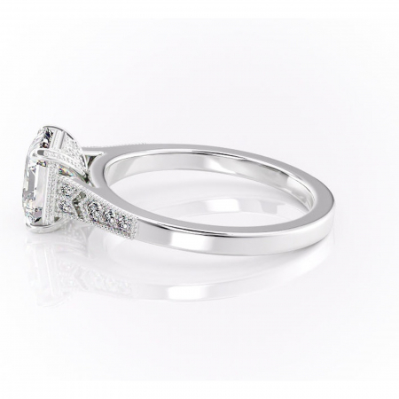 Inel de logodnă Caelia din aur Alb 14kt cu moissanite tăietură asscher – Pietre laterale rafinată pentru profil înalt | Personalizează și configurează gratuit online [5]